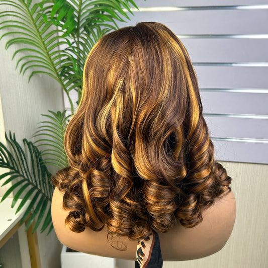 High Quality Piano Color Loose Boncy Virgin Human Hair Wigs