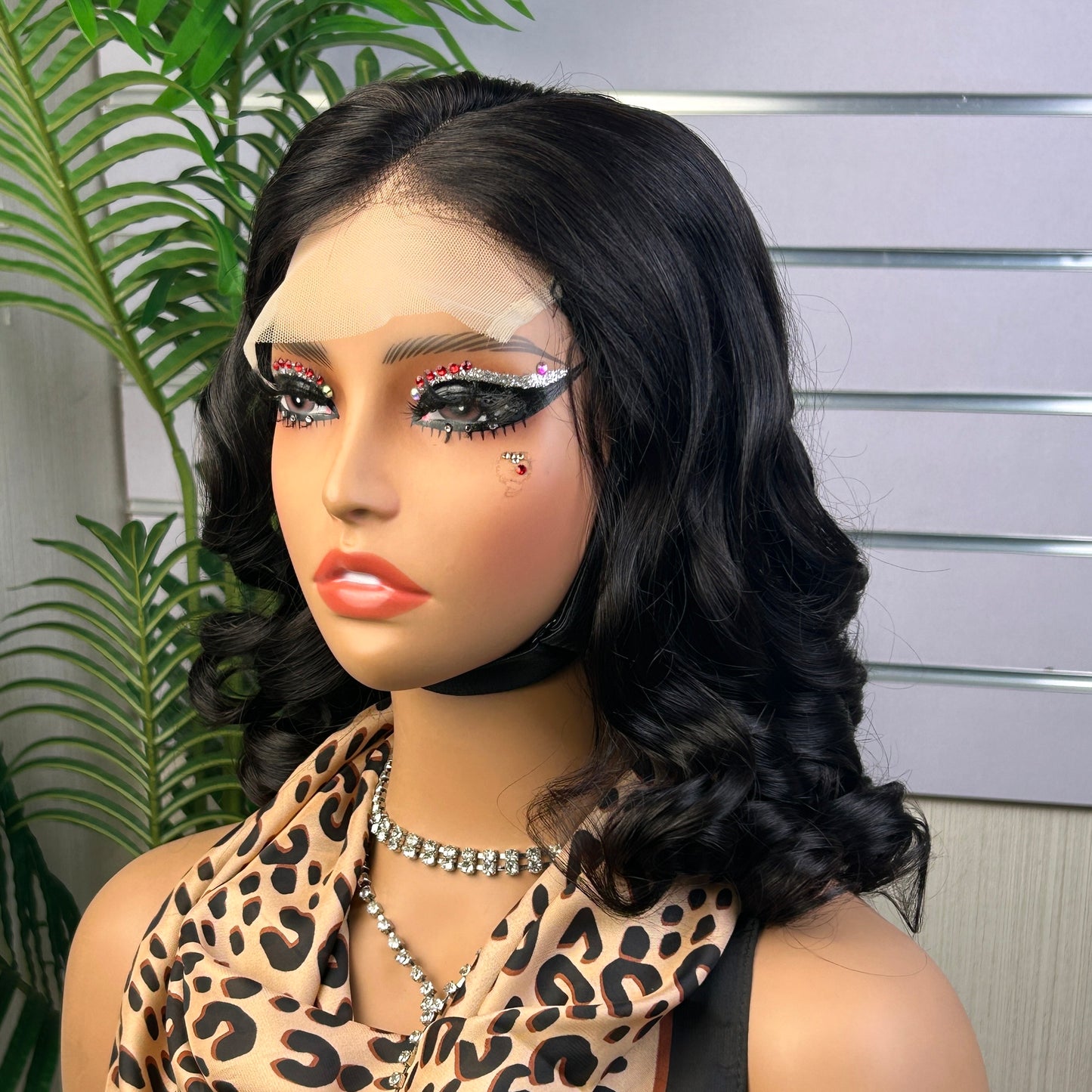 High Quality Nature Black Loose Boncy Virgin Human Hair Wigs