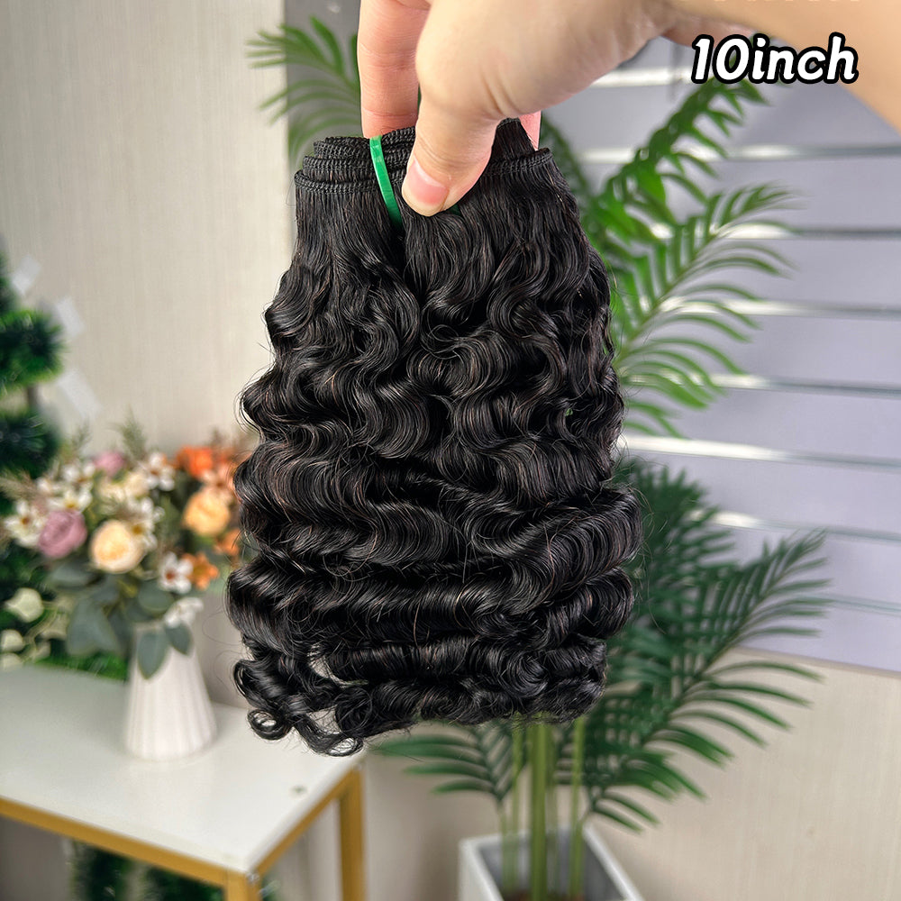 Nature Black Remy Hair Sdd Burmese Curly Hair With 2 Bundles