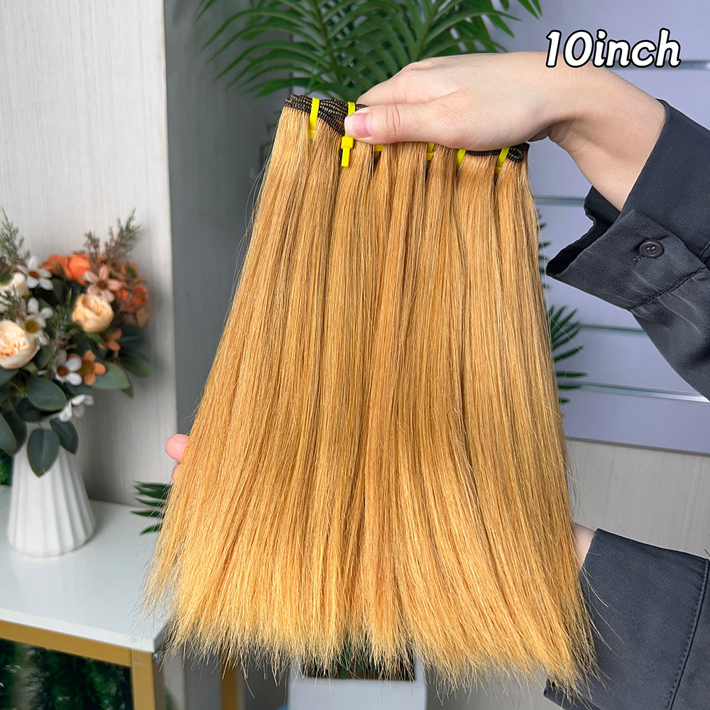 High Light Brown Super Double Drawn Virgin Hair Straight Hair With 2 Bundles