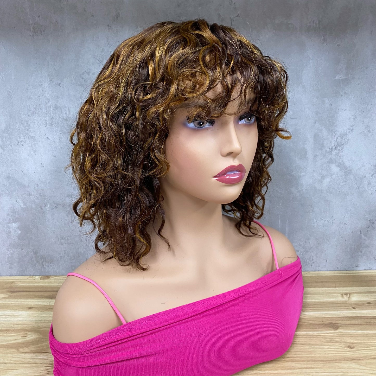 Special Color Virgin Hair Water Wave Bob Wig