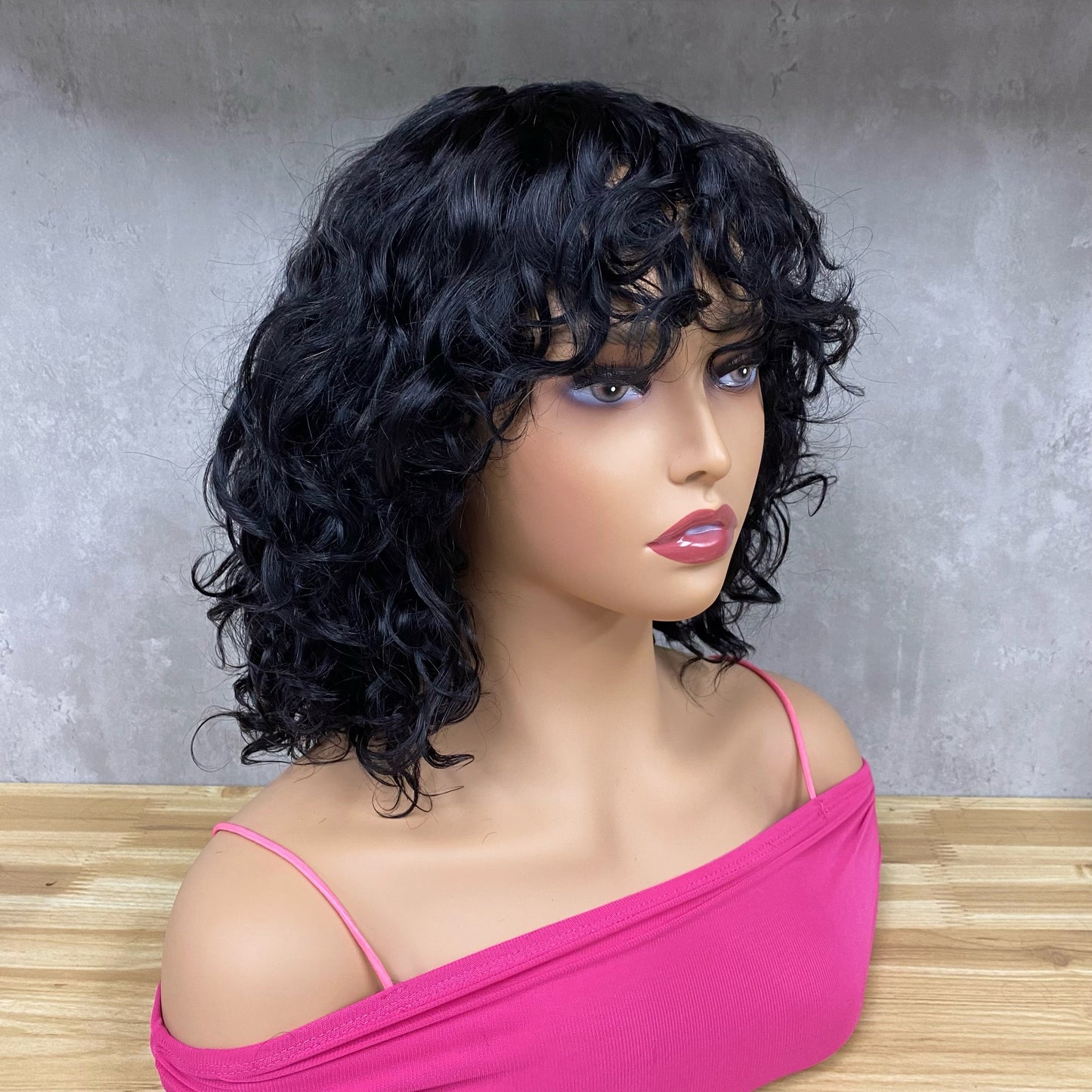 Special Color Virgin Hair Water Wave Bob Wig