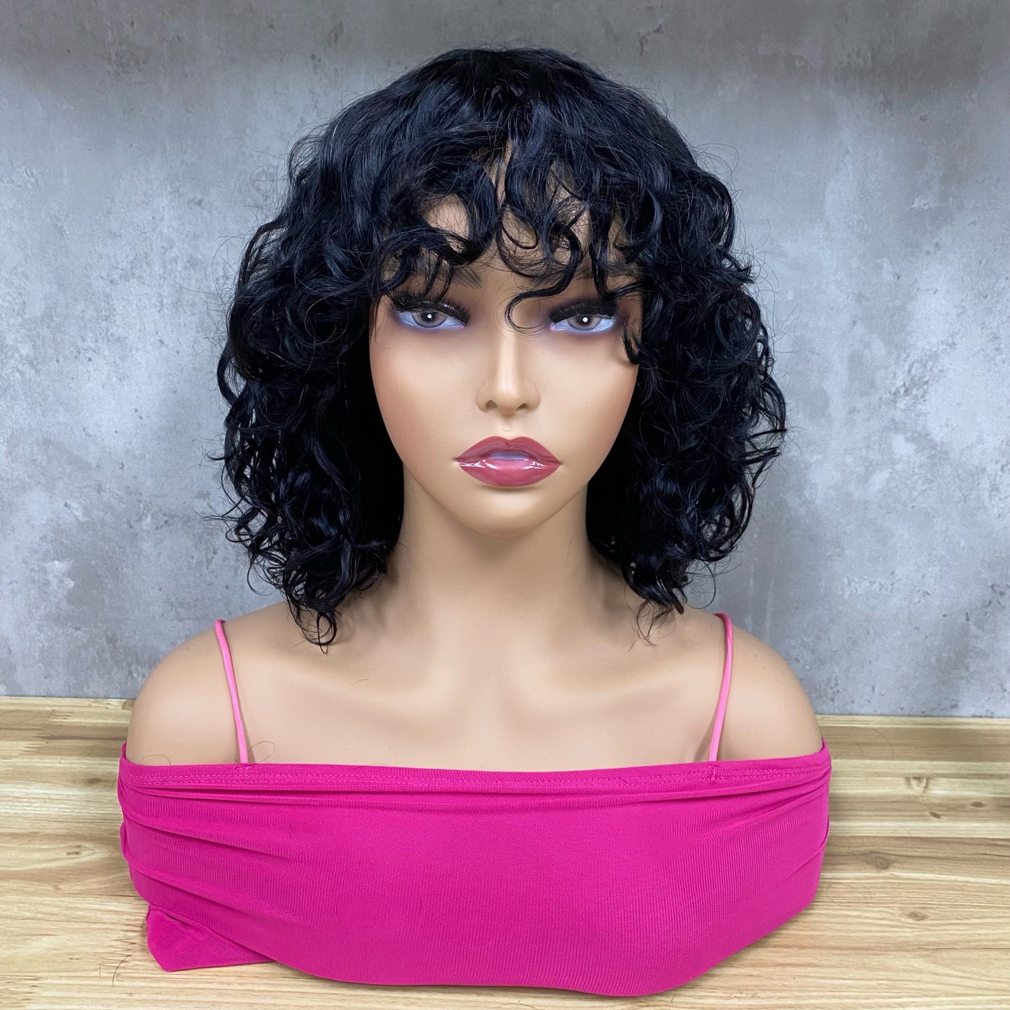 Special Color Virgin Hair Water Wave Bob Wig