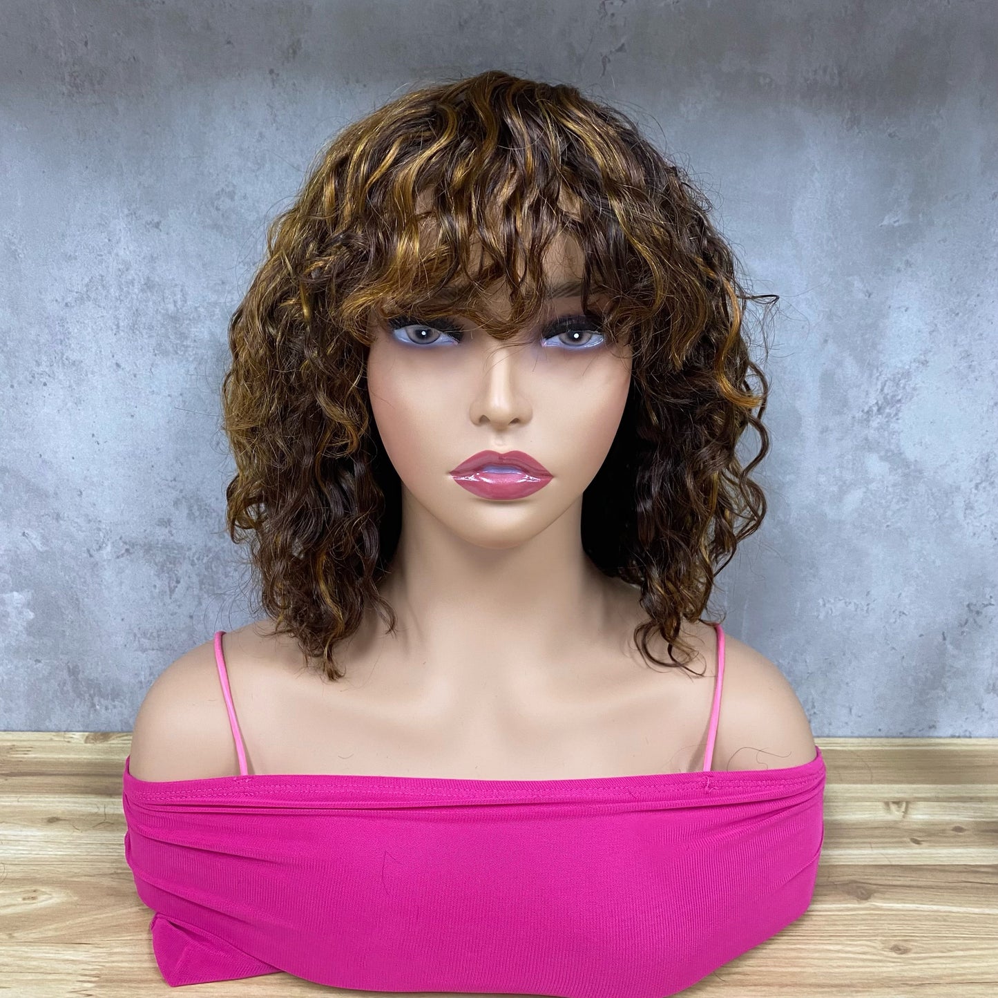 Special Color Virgin Hair Water Wave Bob Wig