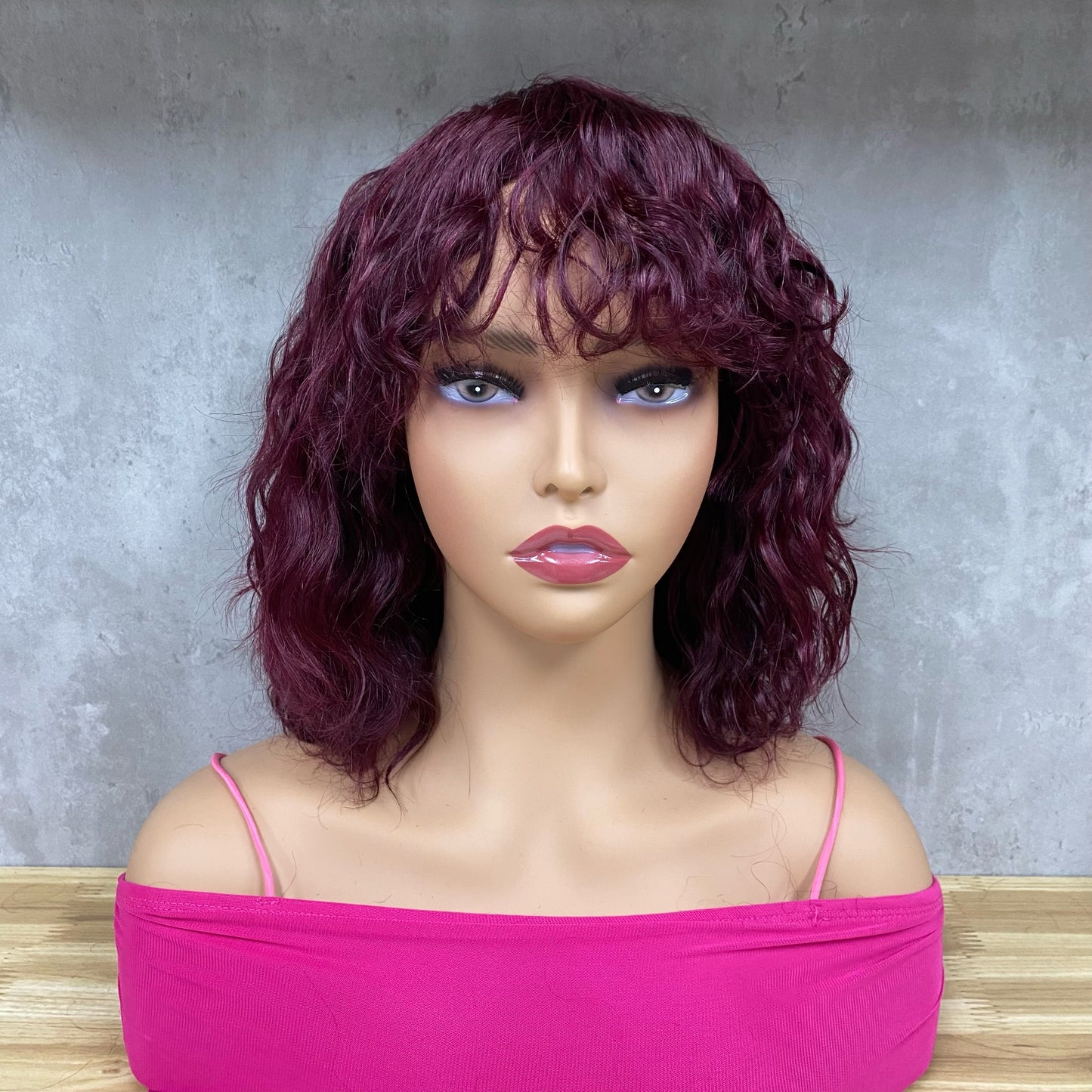 Special Color Virgin Hair Water Wave Bob Wig