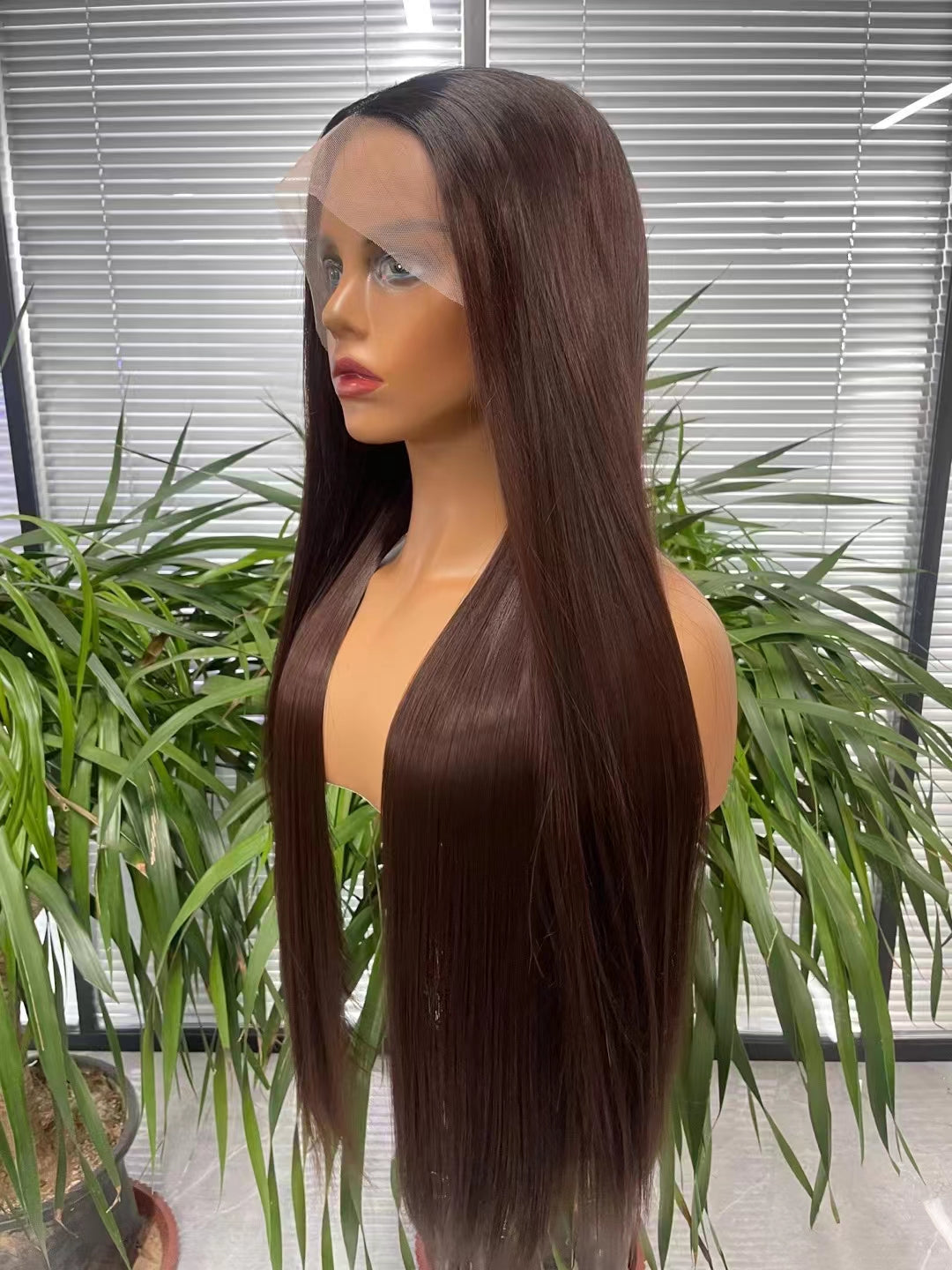 Natural #1b Long Length Straight Wigs Natural Hair Wig