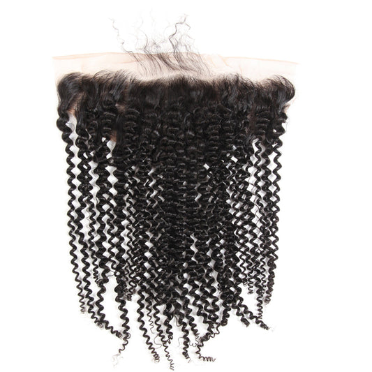 Kinky Curly Remy Human Hair 13x4 Lace Frontal Noir Naturel