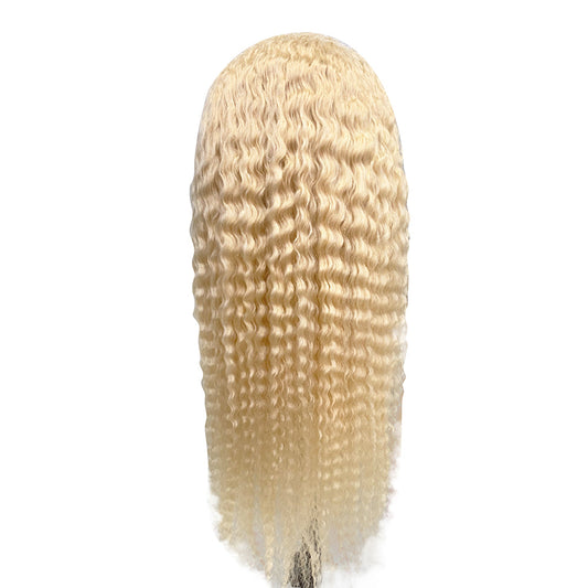 Perruque frontale en dentelle blonde 613 # Deep Wave 13x4