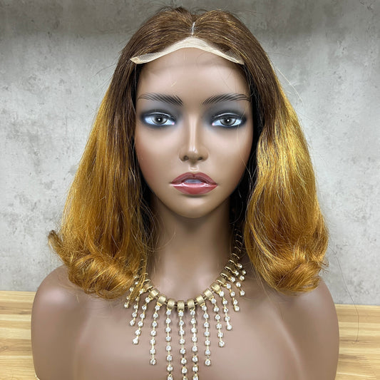 Perruque Lisse Droite à Crochet de Cheveux Humains Fumi Piano Haute Lumière