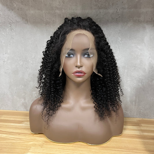 Perruques frontales bouclées crépues de cheveux humains de dentelle de nature 13x4