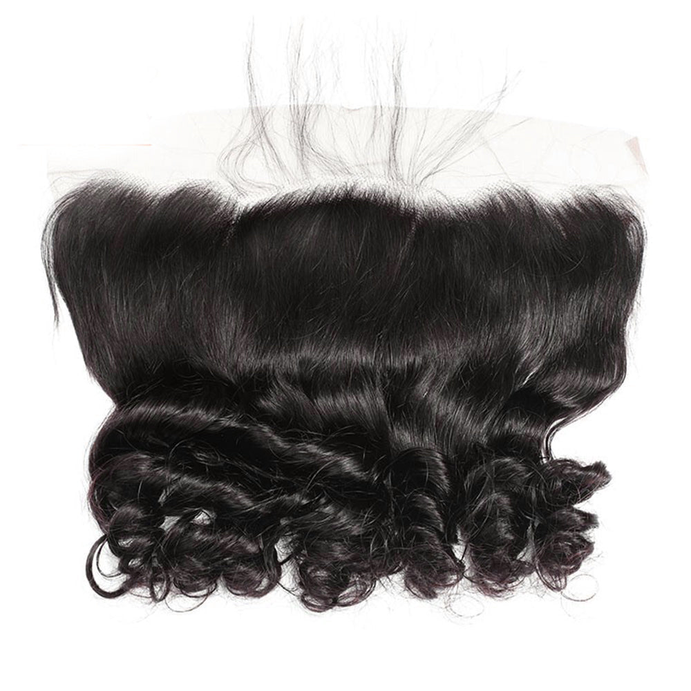 Loose Wave 100% Human Hair 13x4 Lace Frontal Natural Black