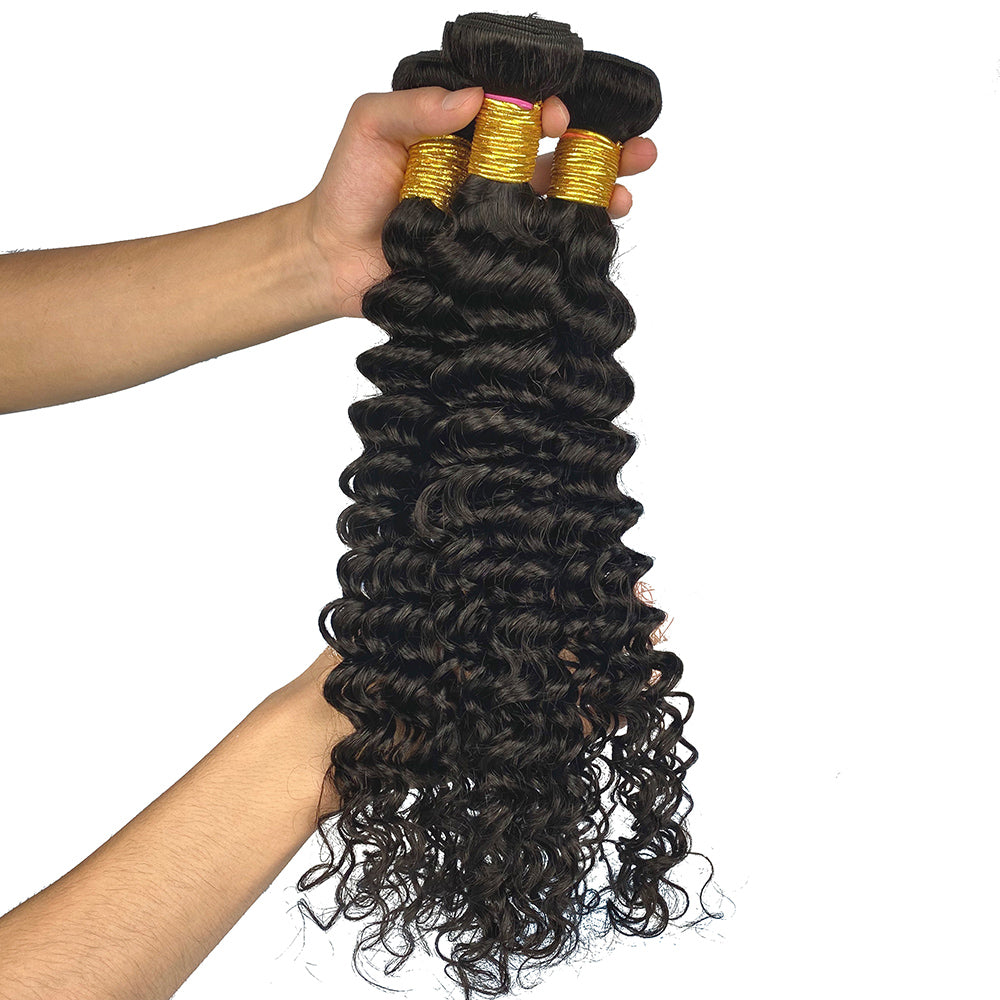Guaranteehair Deep Wave Weave Nature Color Human Hair Bundles GHA8DW01