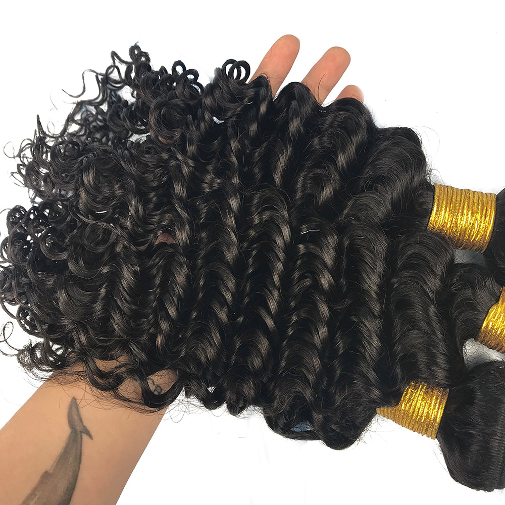 Guaranteehair Deep Wave Weave Nature Color Human Hair Bundles GHA8DW01