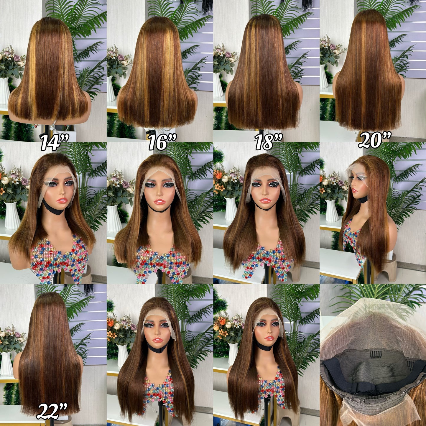 High Quality Mix Honey Brown Frontal Raw Hair Super Double Drawn Bob Wigs