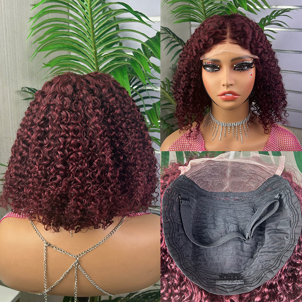 High Quality 5x5 Lace Raw Hair Jerry Curly Wigs