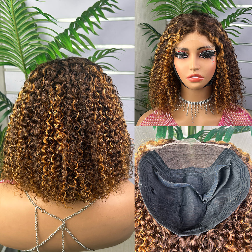 High Quality 5x5 Lace Raw Hair Jerry Curly Wigs