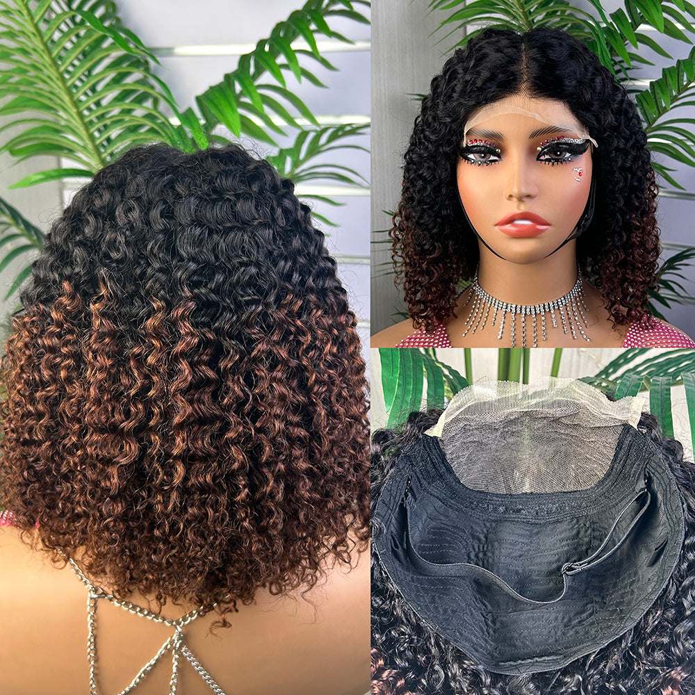 High Quality 5x5 Lace Raw Hair Jerry Curly Wigs