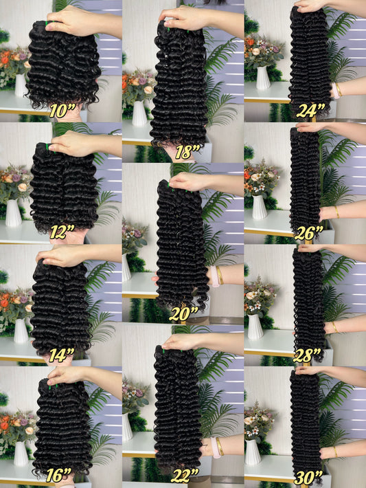 Nature Black Raw Hair Super Double Drawn Kinky Curly With 2 Bundiles