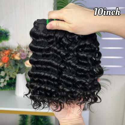 Nature Black Raw Hair Super Double Drawn Kinky Curly With 2 Bundiles