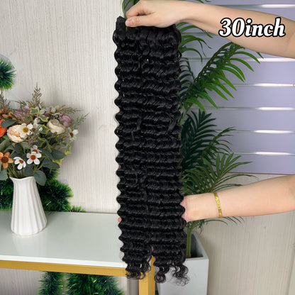 Nature Black Raw Hair Super Double Drawn Kinky Curly With 2 Bundiles