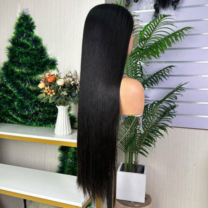 High Quality Nature Black Vietnam Bone Frontal Straight Long Hair Wigs