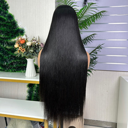 High Quality Nature Black Vietnam Bone Frontal Straight Long Hair Wigs