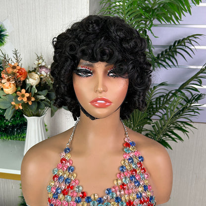 Perucas Franjadas Bouncy de Cabelo Humano Cru de Alta Qualidade