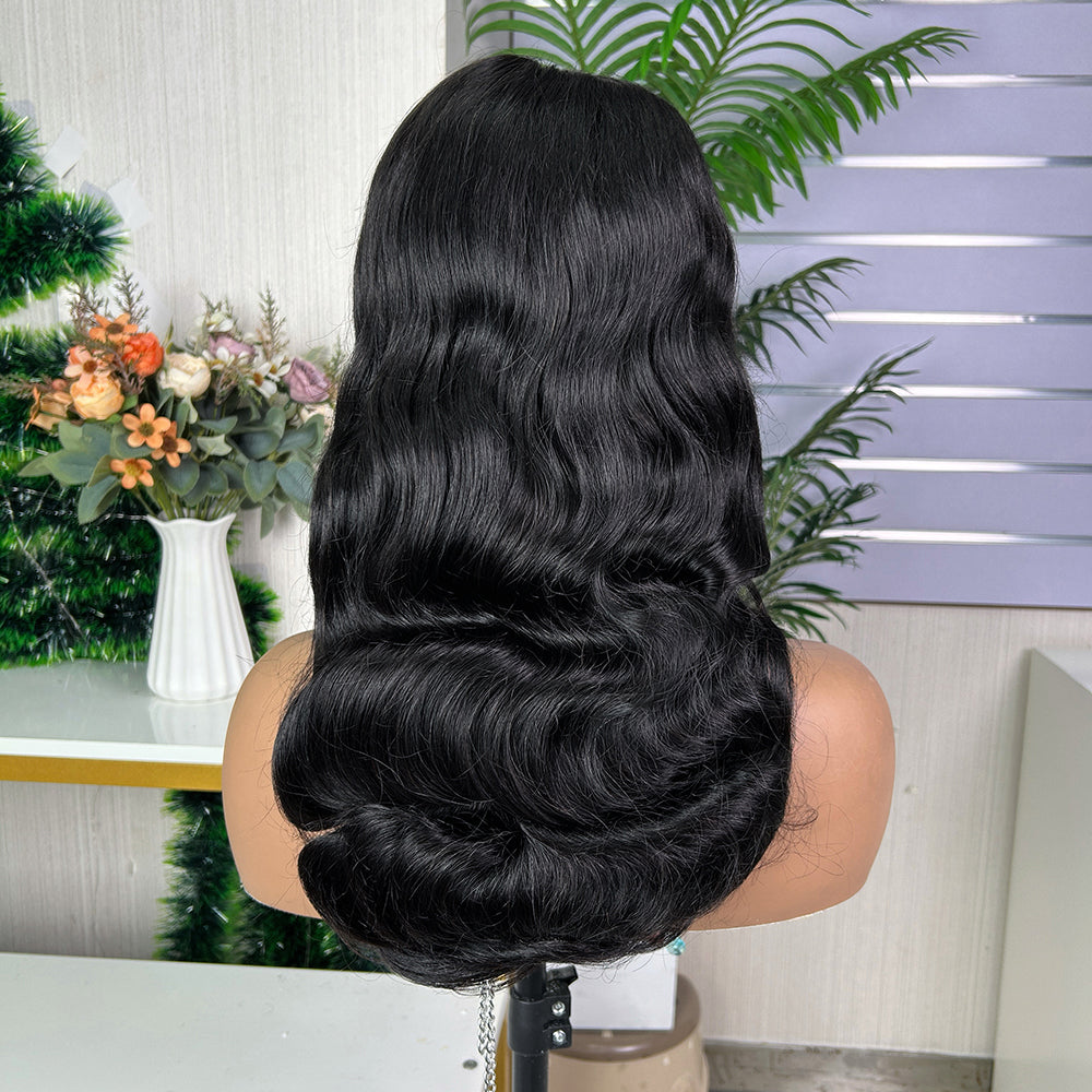 Nature Black 5x5 Lace Closure Raw Hair Loose Body Wigs