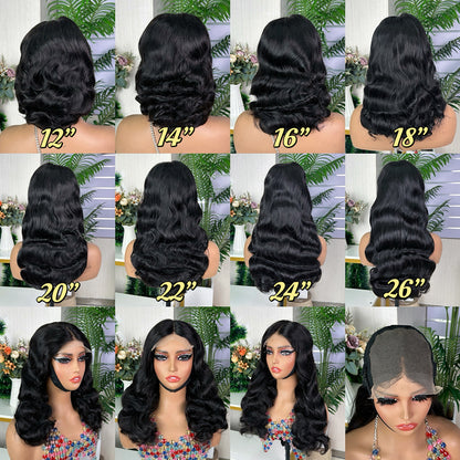 Nature Black 5x5 Lace Closure Raw Hair Loose Body Wigs
