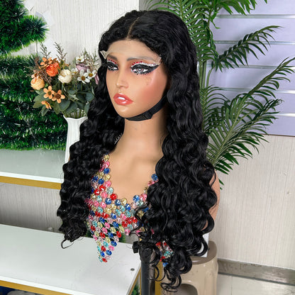 Nature Black 5x5 Lace Closure Raw Hair Loose Deep Wigs