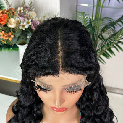 Nature Black 5x5 Lace Closure Raw Hair Loose Deep Wigs