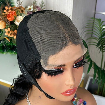 Nature Black 5x5 Lace Closure Raw Hair Loose Deep Wigs