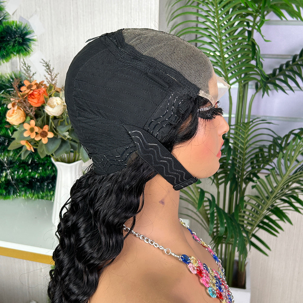 Nature Black 5x5 Lace Closure Raw Hair Loose Deep Wigs