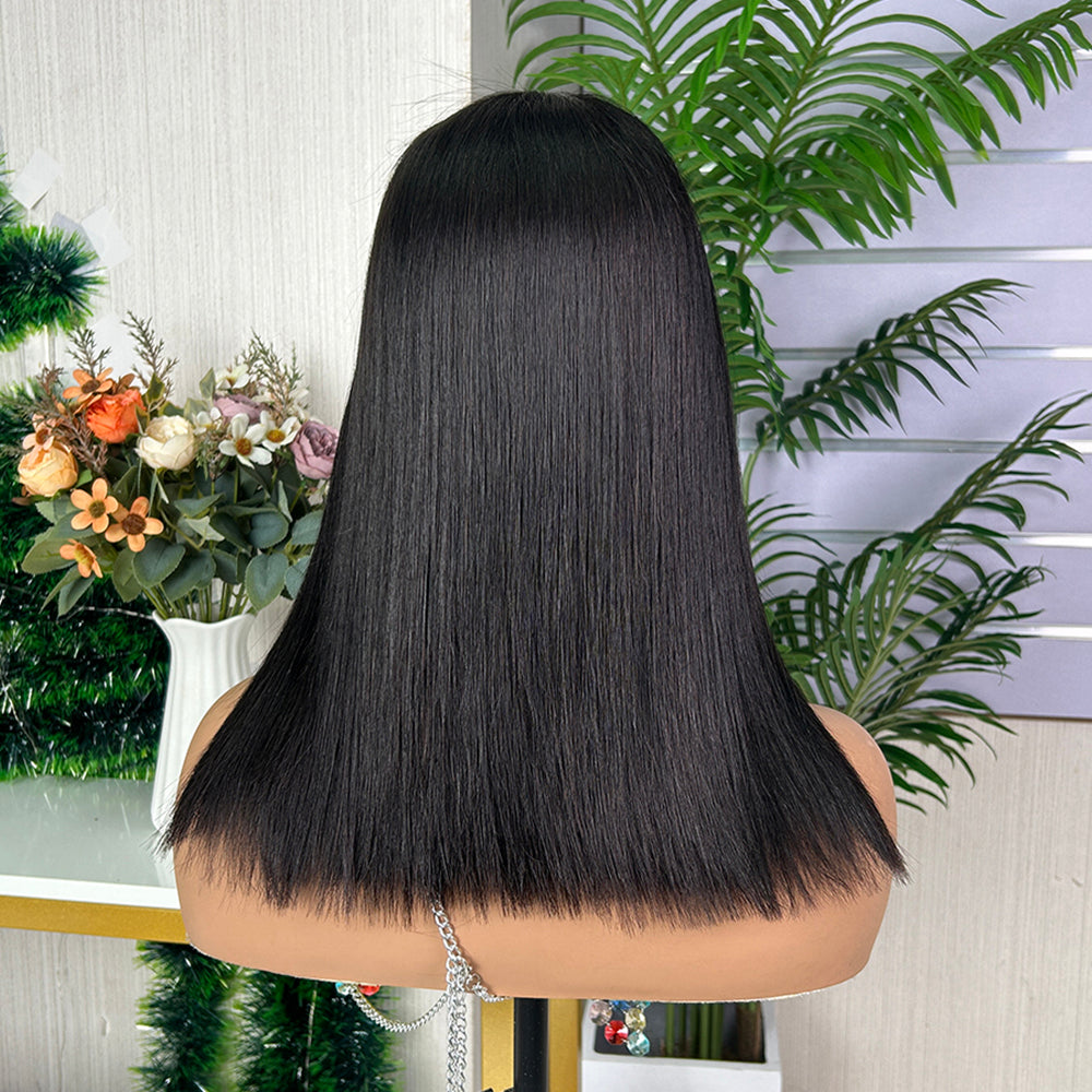 Nature Black Sdd Burmese Closure Super Double Drawn Bob Wigs