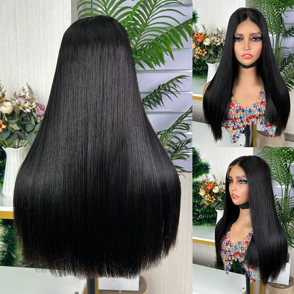 Nature Black Sdd Burmese Closure Super Double Drawn Bob Wigs