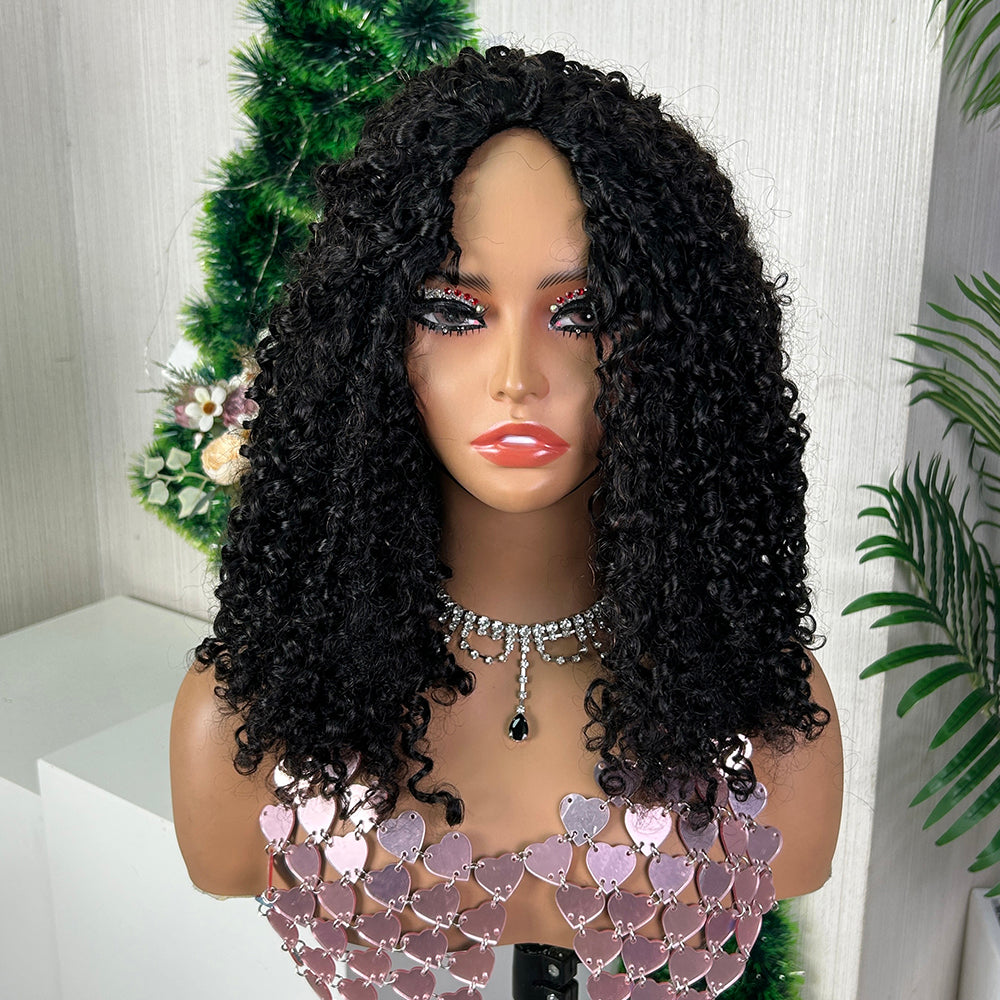 High Quality V-Part Sdd Pixie Curly Wig