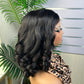 High Quality Nature Black Loose Boncy Virgin Human Hair Wigs