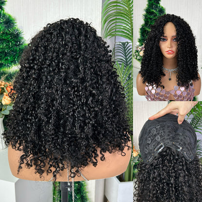 High Quality V-Part Sdd Pixie Curly Wig