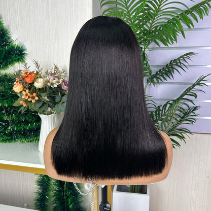 High Quality Nature Black Raw Hair Frontal Super Double Drawn Bob Wigs