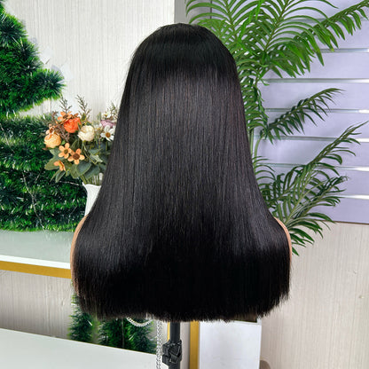 High Quality Nature Black Raw Hair Frontal Super Double Drawn Bob Wigs