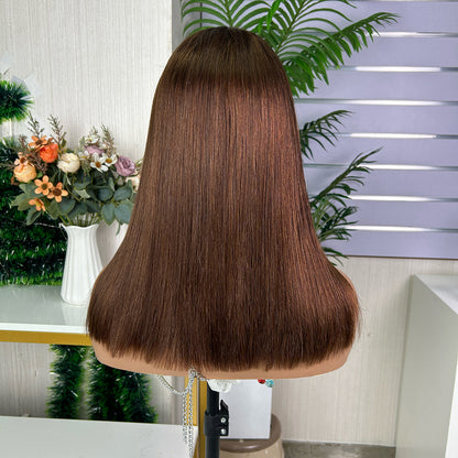 High Quality Honey Brown Frontal Raw Hair Super Double Drawn Bob Wigs