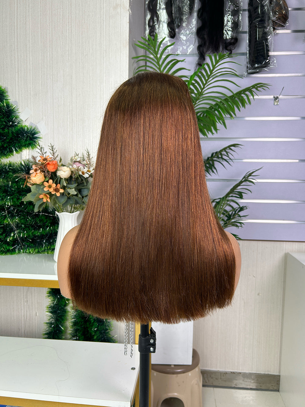 High Quality Honey Brown Frontal Raw Hair Super Double Drawn Bob Wigs