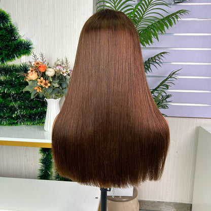 High Quality Honey Brown Frontal Raw Hair Super Double Drawn Bob Wigs