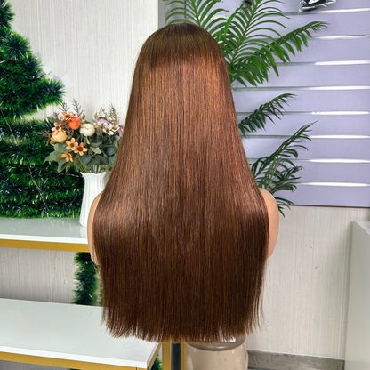 High Quality Honey Brown Frontal Raw Hair Super Double Drawn Bob Wigs