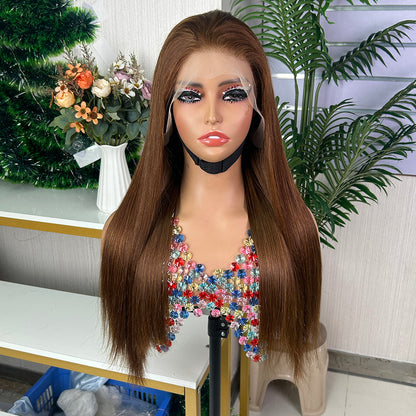 High Quality Honey Brown Frontal Raw Hair Super Double Drawn Bob Wigs