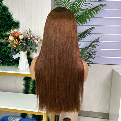 High Quality Honey Brown Frontal Raw Hair Super Double Drawn Bob Wigs