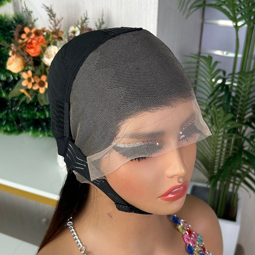 High Quality Black & Honey Brown Frontal Raw Hair Super Double Drawn Bob Wigs