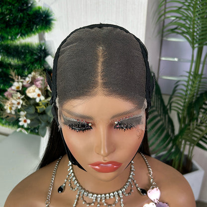 Nature Black & Honey Brown 5x5 HD Lace Closure Raw Hair Bob Wigs