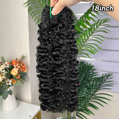 Nature Black Raw Hair Sdd Burmese Curly Hair With 2 Bundles