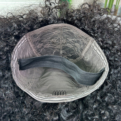 Nature Black Burmese Curly Human Hair Wig